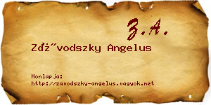 Závodszky Angelus névjegykártya